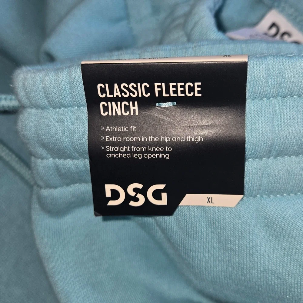 DSG Mens Classic Fleece Cinch Jogger Pants Blue XL NWT